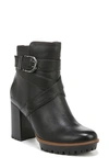 Naturalizer Lyra Lug Sole Booties Women's Shoes In Black Leather