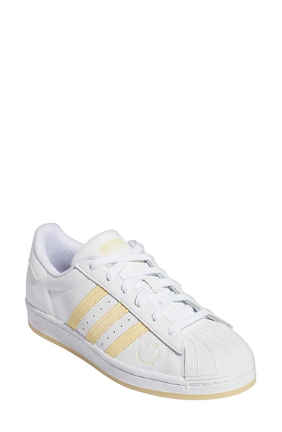 Adidas Originals Superstar Sneaker In Ftwr White/ Easy Yellow
