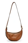 Allsaints Leather Crossbody Bag In Sepia Brown