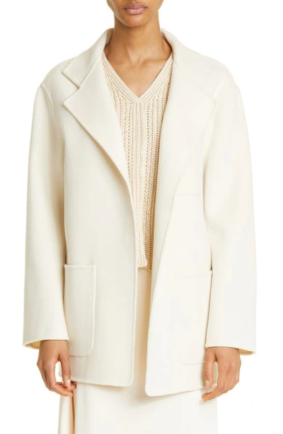 Totême Patch-pocket Wool Blazer In White