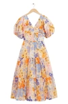 & OTHER STORIES FLORAL PRINT PUFF SLEEVE DRESS