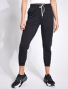 Vuori Womens Black Heather Performance Tapered-leg Stretch-recycled Polyester Jogging Bottoms In Black