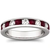 Pompeii3 1ct Ruby & Diamond Channel Set Wedding Ring 14k White Gold In Multi