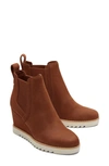 Toms Maddie Womens Suede Stretch Booties In Dark Brown