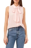 Cece Sleeveless Georgette Bow Blouse In Light Rose