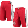 NIKE NIKE SCARLET OHIO STATE BUCKEYES REPLICA PERFORMANCE BASKETBALL SHORTS