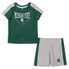 Colosseum Infant Boys And Girls  Green, Heather Gray Michigan State Spartans Norman T-shirt And Short In Heather Green