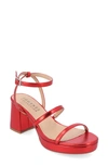 Journee Collection Samilee Block Heel Platform Sandal In Red