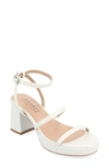 Journee Collection Samilee Block Heel Platform Sandal In White