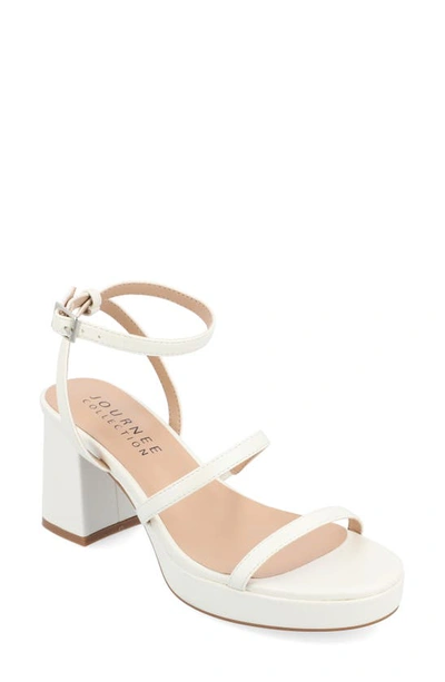 Journee Collection Samilee Block Heel Platform Sandal In White