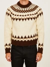 Saint Laurent Fair Isle-style Knitted Jumper In Ivory