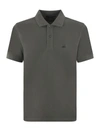 C.p. Company Grey Polo In Cotton With Embroidered Logo In Gray