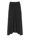 Jil Sander Black Elastic Knit Midi Skirt In Black