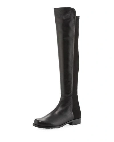 STUART WEITZMAN 50/50 LEATHER OVER-THE-KNEE BOOT, BLACK,PROD198481648