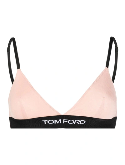 Tom Ford Vintage Nude Pink Cotton Stretch Bra In Rosebloom
