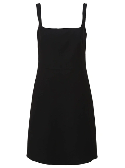 Valentino Crepe Couture Wool-blend Dress In Black