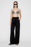 Anine Bing Omar Bra In Black And Cream Houndstooth In Cream