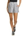 Rta Inez Striped Mid-rise Woven Shorts In Grey