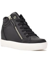 Nine West Tons 3 Womens Faux Leather High Top Casual And Fashion Sneakers In Black