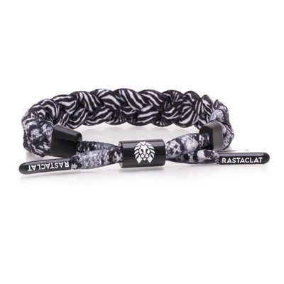 Rastaclat Original Hand Braided Striped Bite Adjustable Bracelet In Black