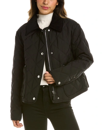 Burberry Button-up Padded Jacket In Black