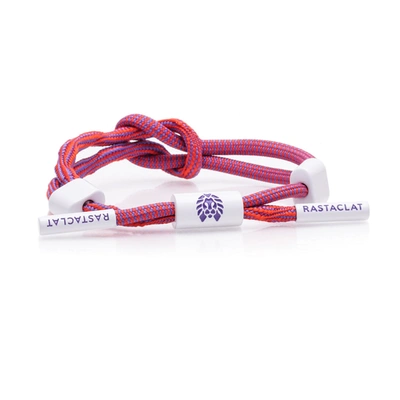 Rastaclat Original Hand Knotted Fine Line Adjustable Bracelet In Red