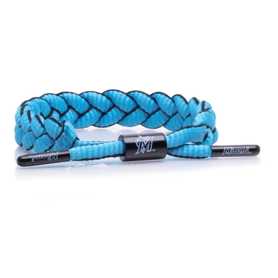 Rastaclat Original Hand Braided Miami Marlins Adjustable Bracelet In Blue