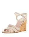 KATE SPADE TAMARA CORK WEDGE SANDAL, BLUSH,PROD198510273