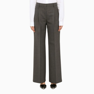Burberry Grey Wool Tailored Trousers