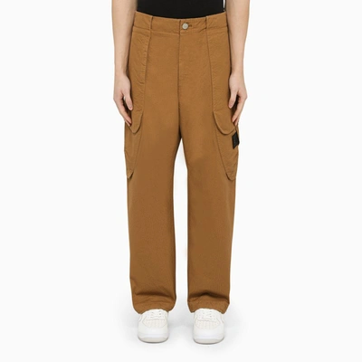 Stone Island Shadow Project Tapered Cargo Trousers In Brown