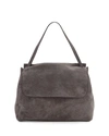 THE ROW SUEDE HUNTING BAG 14, DARK GRAY,PROD207460386