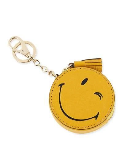 Anya Hindmarch Wink Grained-leather Coin Purse In Mustard