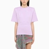 Attico Jewel Cut-out Cotton T-shirt In Purple