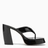 Gia Borghini 100mm Patent Leather Thong Sandals In Black