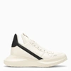 RICK OWENS RICK OWENS LOW MILK/BLACK LEATHER TRAINER,RR01C4814LPOLWN/M_RICKO-1191_600-44