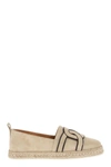 Tod's Maxi Chain Leather Espadrillas In Beige
