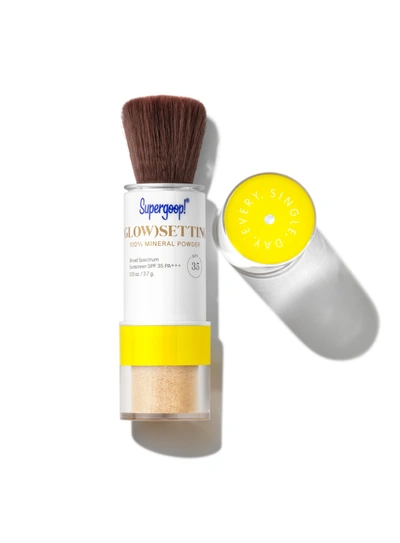 Supergoop (glow)setting 100% Mineral Powder Spf 35 Sunscreen 0.13 oz ! In Neutral