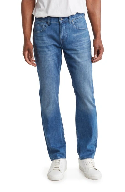 7 For All Mankind The Straight Squiggle Straight Leg Jeans In Mid Blue