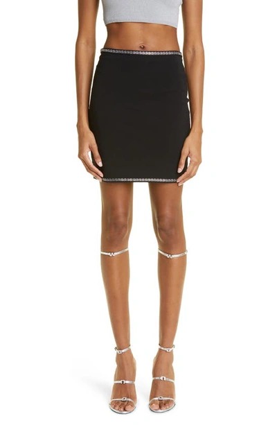 Alexander Wang Black Crystal-cut Miniskirt