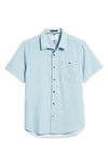 7 Diamonds Bethel Dot Print Short Sleeve Button-up Shirt In Mint
