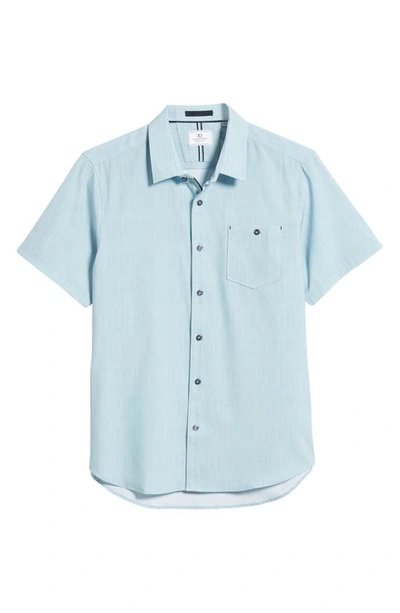 7 Diamonds Bethel Dot Print Short Sleeve Button-up Shirt In Mint