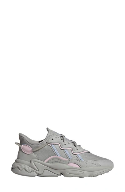 Adidas Originals Ozweego Trainer In Grey/blue Dawn/clear Pink