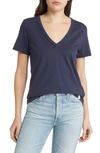 Rag & Bone The Slub V-neck Organic Pima Cotton T-shirt In Blue