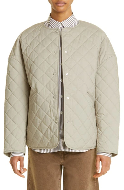 Totême Boxy Organic Cotton Quilted Jacket In Sand