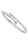 Nadri Flutter Cubic Zirconia Bypass Bracelet In Rhodium