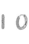 Nadri Swarovski Crystal Hoop Earrings In Silver