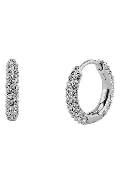 Nadri Swarovski Crystal Hoop Earrings In Silver