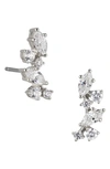 NADRI FLUTTER CUBIC ZIRCONIA STUD EARRINGS