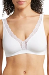 Hanro Sensation Soft Cup Stretch-cotton Bra In White