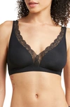 Hanro Sensation Soft Cup Stretch-cotton Bra In Black
